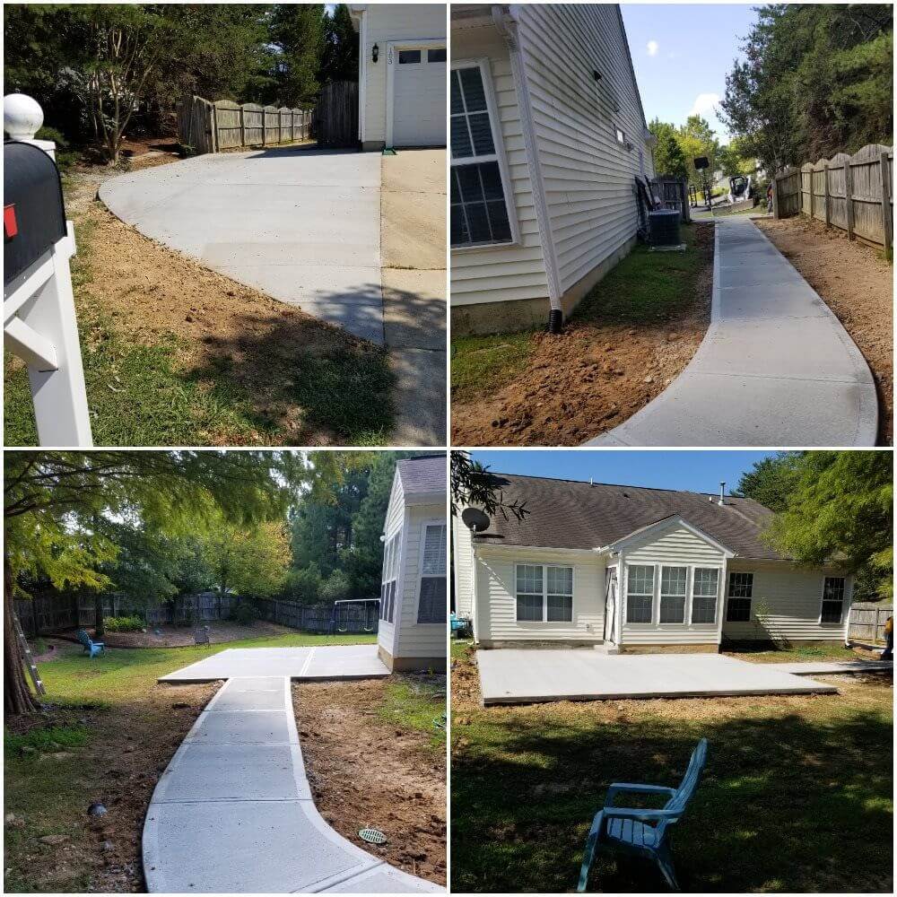 Driveway Extension, Sidewalk and Patio installation
